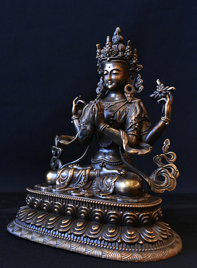 工艺四臂观音密宗菩萨尼泊尔佛像