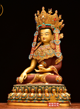 尼泊尔工艺觉悟佛铜像35cm