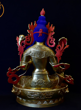 绿度母纯铜保平安台湾密宗鎏金