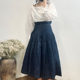 MB long skirt pleated skirt artistic wide lace-up skirt