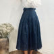 MB long skirt pleated skirt artistic wide lace-up skirt
