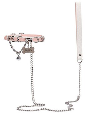 AuraCollar轻奢真皮项圈牵引绳原创蛇纹项圈PUPPY choker小众项圈