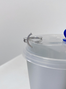 几何笑脸戒指小众设计男女潮ins简约百搭个性开口指环日韩情侣