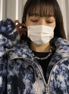 原创设计小众潮牌珍珠骷髅项链男吊坠嘻哈国潮锁骨链配饰情侣ins