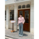 Mimizi ໄຂມັນເລັກນ້ອຍ, ບວກກັບຂະຫນາດໄຂມັນ mm, ຄົນອັບເດດ: ruffled one-line collar pullover pink one-shoulder top summer