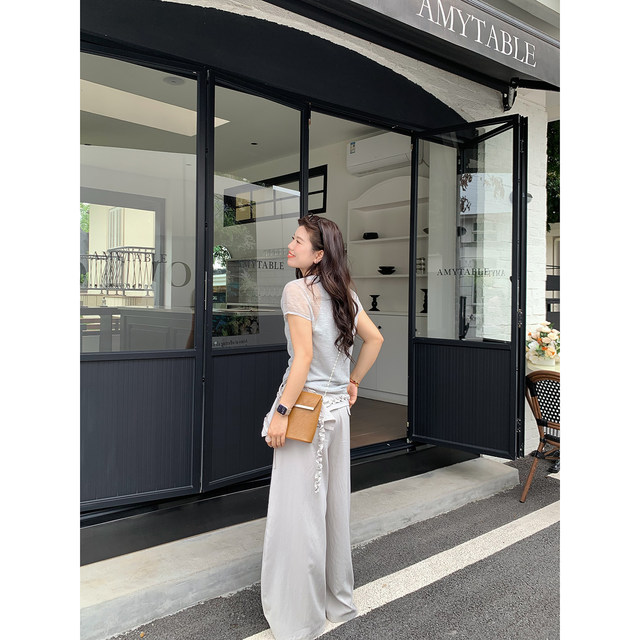 Mimizi ເລັກນ້ອຍໄຂມັນບວກຂະຫນາດເມືອງ Diary ຄົນອັບເດດ: ແບບ Apricot ທໍາມະຊາດແອວ Casual ຂາກ້ວາງ Pants Summer