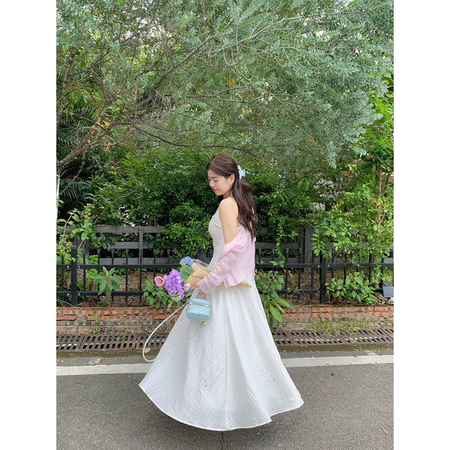 Lily of the Valley White Twist Suspender Dress