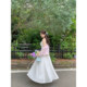 Lily of the Valley White Twist Suspender Dress