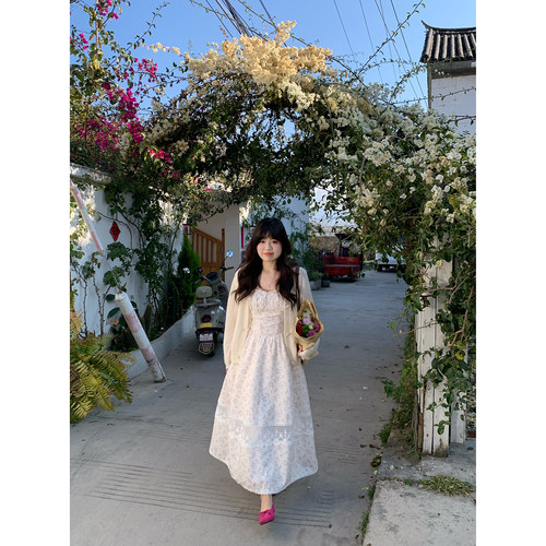 米米子微胖大码胖mm“22°微风”甜美气质别致无袖拼接A字碎花裙 - 图0