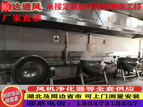 商用排烟机不锈钢排烟罩酒店食堂饭店厨房油烟罩白铁大功率排风罩 - 图2