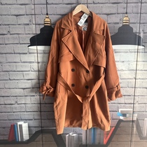 Chest circumference 104 coat length 90 loose long style windsuit woman with inner lining original single woman clothing windcoat D344