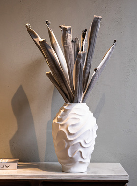 现代简约新中式白色几何花瓶