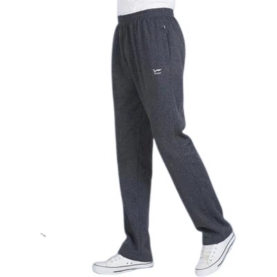 Pantalon sportif d'âge moyen et mince du printemps et des personnes âgées pour hommes pantalons décontractés de taille élastique en coton pur en vrac pantalon