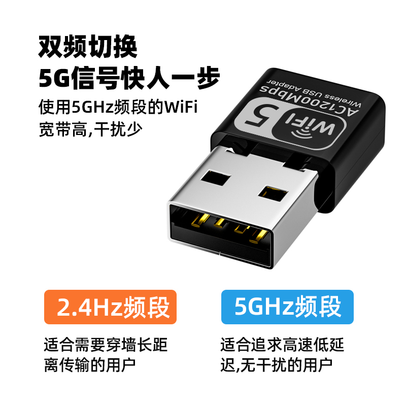 usb无线网卡免驱动wifi接收发射器千兆笔记本电脑迷你高速网卡无限网络上网5G双频网络连接器家用随身wifi - 图2