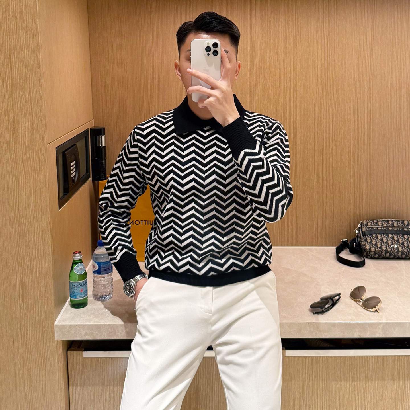 英伦复古男装商务翻领上衣针织衫秋冬新款高级菱形拼色男士polo衫,淘宝优惠券,粉丝福利购,淘宝优惠卷