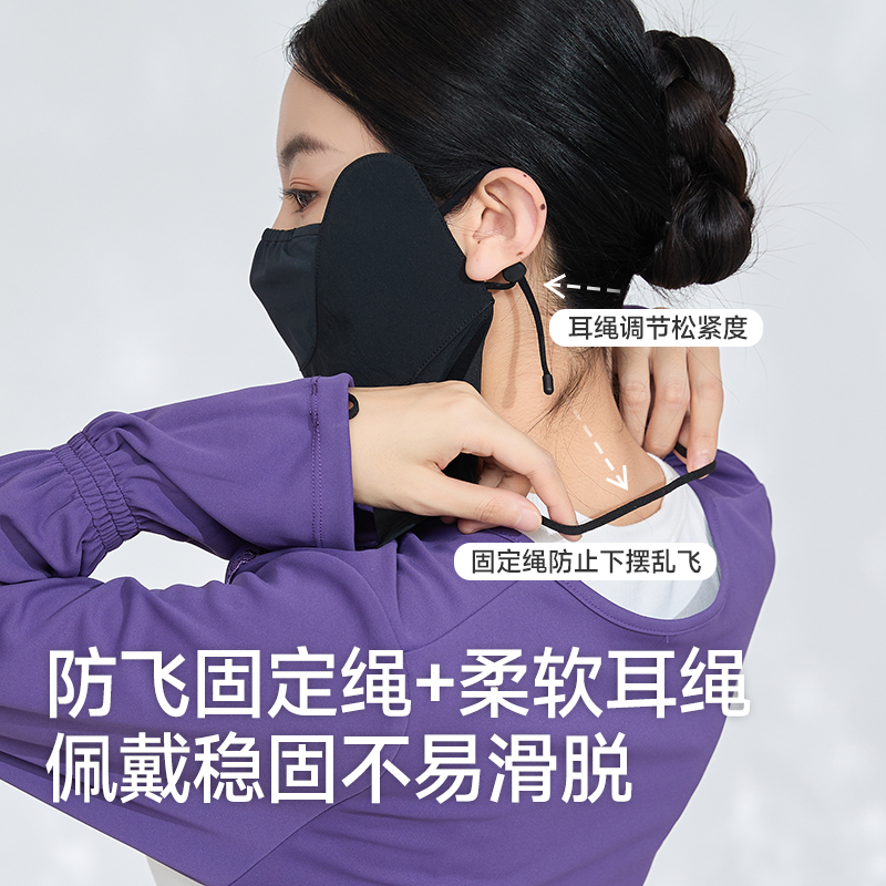 台湾UV100防晒口罩男女士防紫外线夏季医美术后护颈透气面罩25334 - 图3