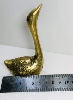 Vintage黄铜天鹅 动物摆件 家居装饰 高端奢华 孤品 回流铜器