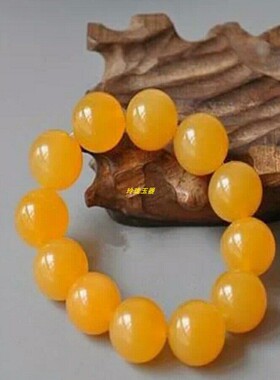 黄玉玉石黄龙玉手链冰种情侣