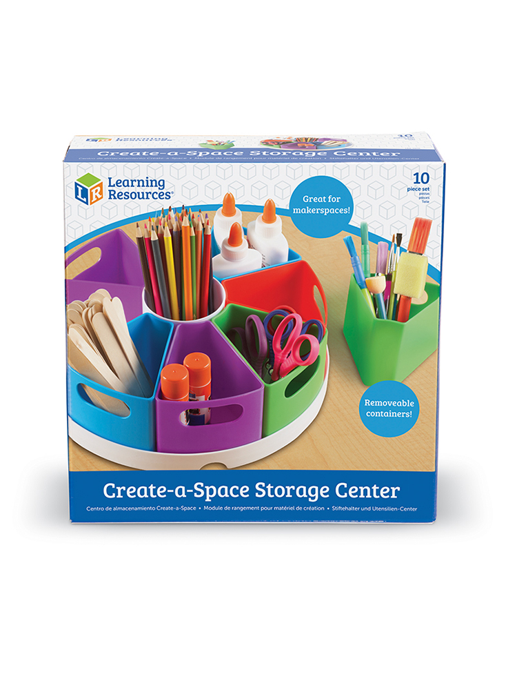 美国LearningResources桌面文具收纳盒LR笔筒幼儿园带手柄多色筒 - 图3