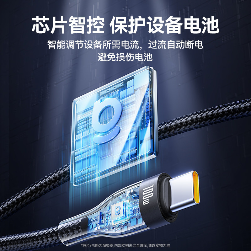 倍思适用苹果17充电线iphone16车载usb转typec快充车充promax安卓数据线专用华为100W超级快充15手机6A平板