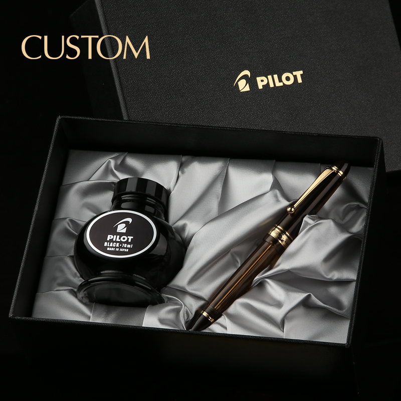 【顺丰包邮】百乐官方旗舰店Pilot日本CUSTOM贵客823钢笔套装KKE3MRPB负压式上墨14K金笔尖树脂笔杆商务高档