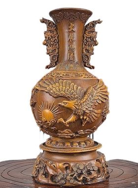 大展鸿图花瓶摆件玄关新中式工艺礼品客厅公司办公室开业家居乔迁