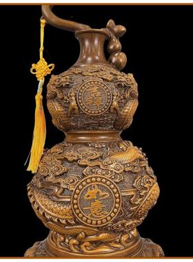 祥龙献瑞招财福禄葫芦花瓶摆件家居客厅玄关电视柜装饰品礼品客厅