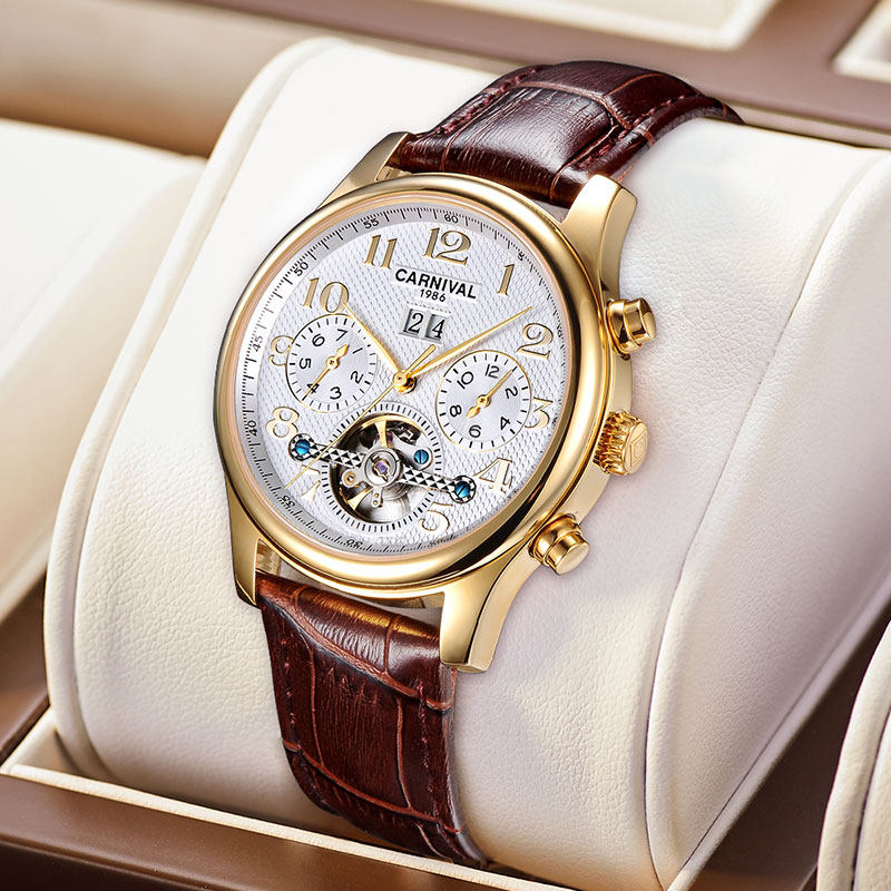 嘉年华男士全自动防水时尚潮机械表 嘉年华淘辉国产腕表