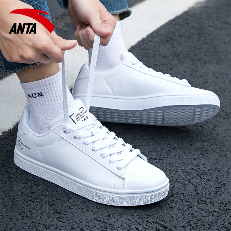 Кроссовки мужские Anta, летние, белые, кожаные, водонепроницаемые, genuно casual, официальные флагманские кроссовки мужские