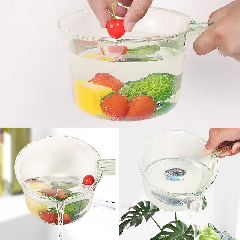 家用厨房摔不破水勺加深加厚长柄塑料大号创意透明舀水瓢舀水勺子 - 图0