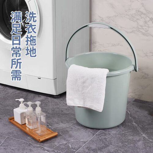 水桶家用储水用塑料桶手提加厚带盖洗脸盆桶学生宿舍洗澡圆桶套装 - 图1