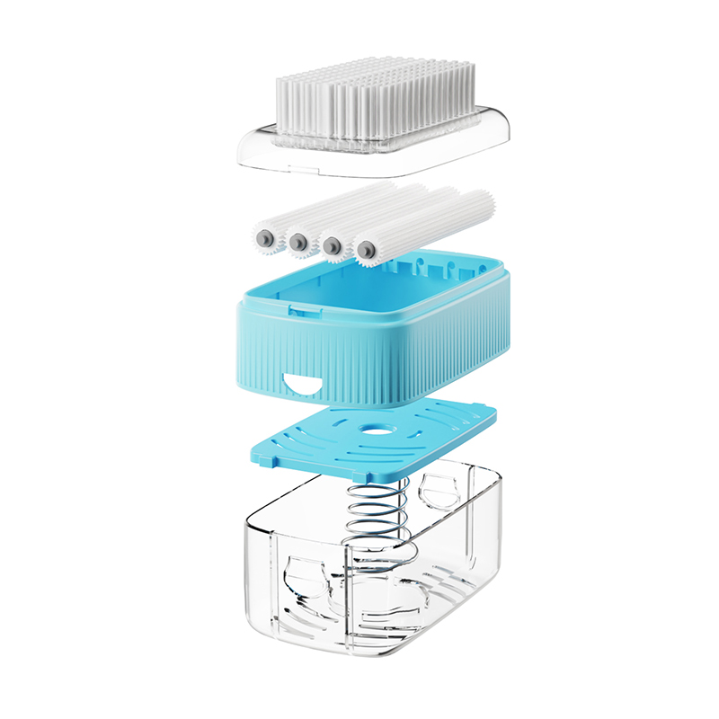 多功能肥皂起泡盒免手搓收纳肥皂盒可沥水香皂盒子带滚轮洗衣刷子-图3