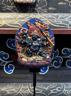 壤巴拉 六臂马哈嘎啦大黑天金刚手工彩绘擦擦 非遗技艺 手工彩绘