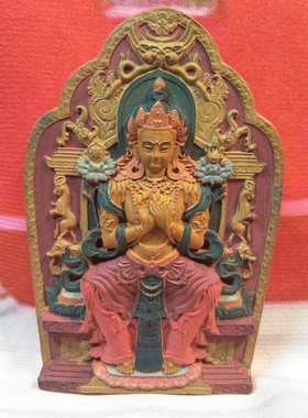 壤巴拉 弥勒F手工彩绘擦擦 非遗文化 精美礼盒装 包邮