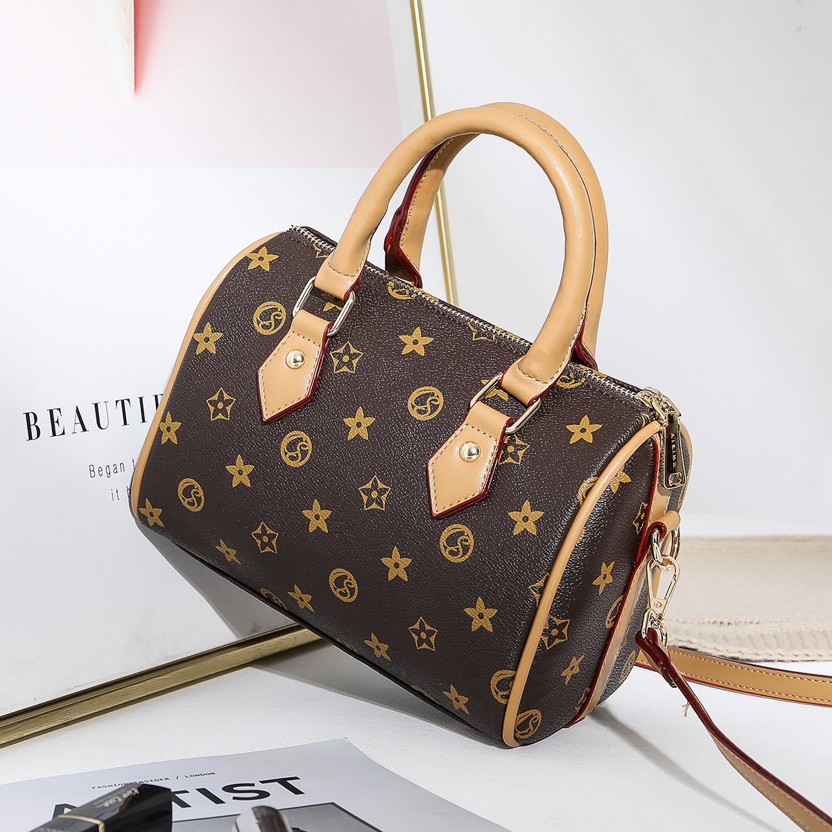 印花大容量2020新款简约波士顿包 chisiy琪熙女士包袋