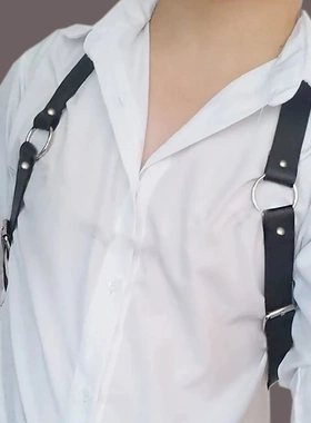男士性感胸部绑带 时尚舞台表演背带臂环套装 个性肌肉猛男穿搭