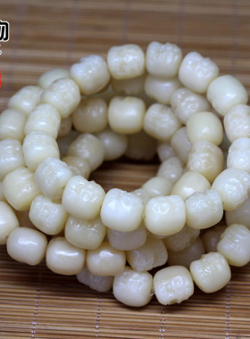 天然骆驼骨雕刻阿呆珠手串油润原色手链