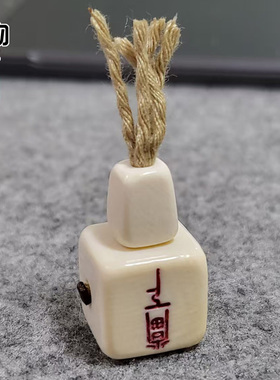 天然手工猛犸牙雕刻当下分体佛头原色牙纹精工三通佛珠手串配饰