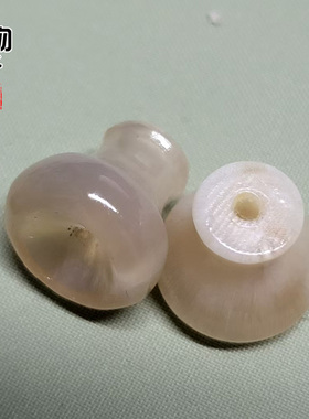 天然白水牛角雕刻佛塔配件直径约12mm原色角纹高密配饰