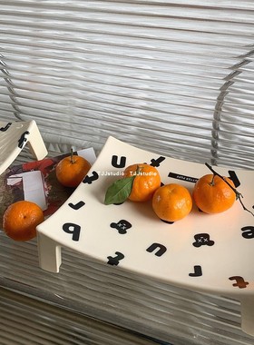 收纳托盘玄关置物盘字母图案