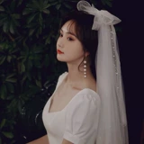 Короткая фата невесты из жемчуга, милый аксессуар для волос