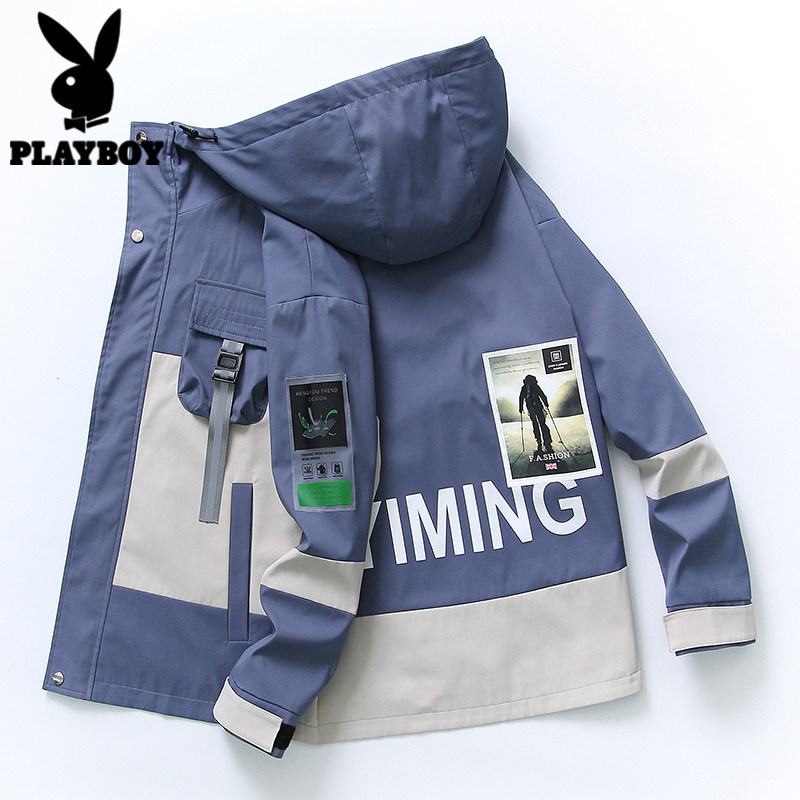 花花公子休闲男潮牌ins春秋潮夹克 蓉特服饰夹克