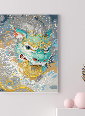 新款中国风钻石画diy手工点钻画高颜值新年客厅装饰画挂画送礼