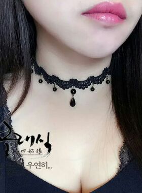 简约锁骨链韩国颈带超仙颈饰蕾丝项圈颈饰珍珠项链女脖子饰品新娘