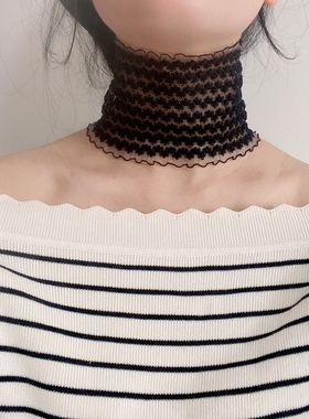 弹性遮疤锁骨链低领脖子饰品颈带