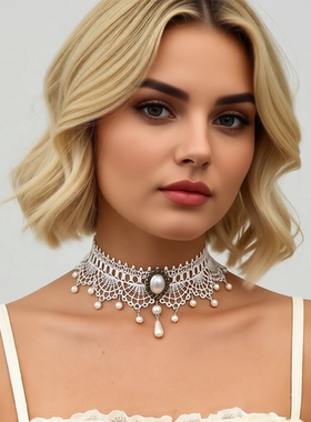 choker仙气新娘花朵脖子饰品颈带