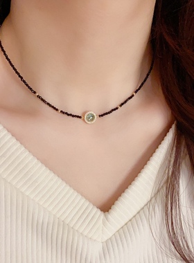 红色夸张短款毛衣链女大气高档