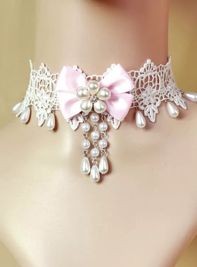 白色珍珠项圈短款少女风脖子饰品