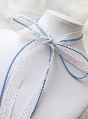 choker红色蝴蝶结脖子饰品