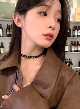 花朵蕾丝黑色短款学生项圈包邮